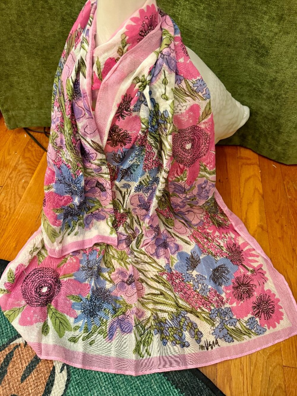NWT Vera Neumann for Target Floral Scarf Pink Purple